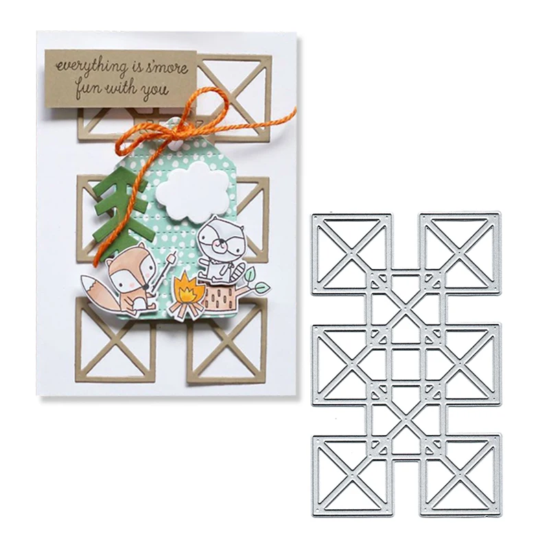 

Julyarts Metal Cutting Dies Square Framework Mold Scrapbook Paper Cutting Dies Stencil for DIY