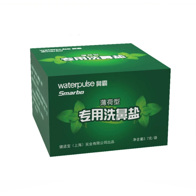 

2.7g*30 Waterpulse Mint Nasal Rinse Mix Salt Mint Sinus Rinse Irritation Gargle for Nose Wash Bottle Oral Irrigator Allergies
