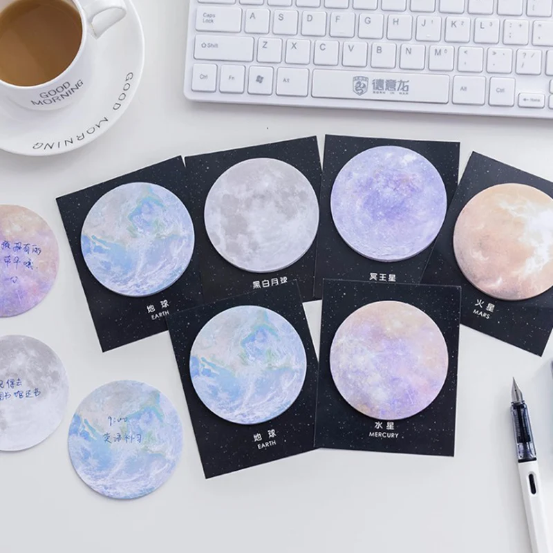 

Kawaii stationery notebook bookmarks planet creative notepad notes paper office sticky notes school supplies