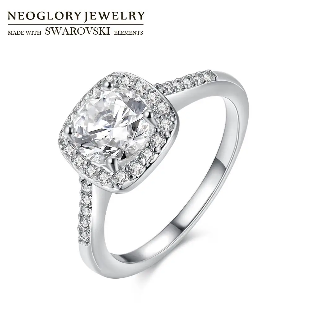 

Neoglory AAA Zircon Engagement Claws Finger Ring Cubic Elegant Wedding Gift Love Jewelry For Women Party Valentine's Sale