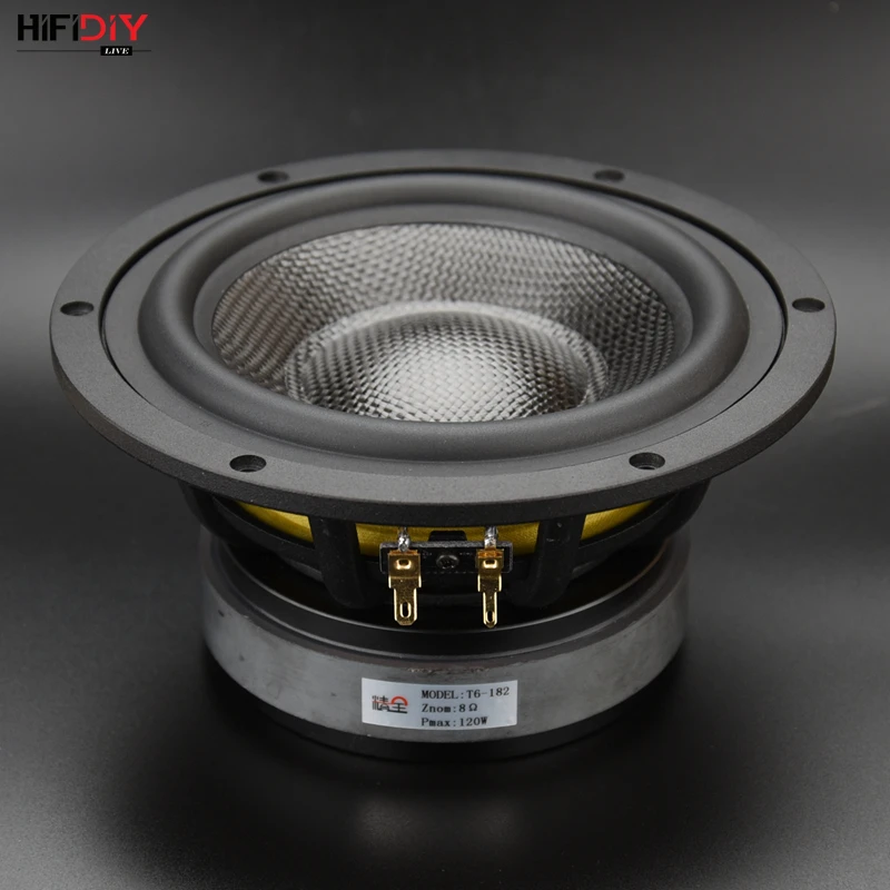 HIFIDIY LIVE AUDIO 7,1 дюймов 6," Midbass НЧ динамик 8OHM 120 Вт литой Алюминиевый Fram углеродное волокно громкоговоритель T6-182A