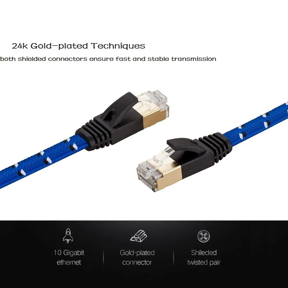 1 фут 3 фута 5 футов 6 0 м 2 10 20 30 кабель CAT7 RJ45 соединительный плоский сетевой Ethernet для