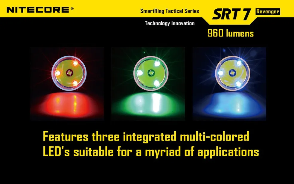 Nitecore SRT7 фонарик Cree XM-L2 960lm смарт-селектор Поиск Факел Цвет зеленый, Синий Красный W/Nitecore NL183 18650 2300 мАч nattery