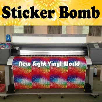 

Sparkle Colourful Sticker Bomb Vinyl Roll Sticker Bombing Colourful Graffiti Vinyl Film Bubble Free Size:1.50*30m/Roll