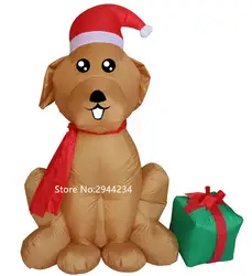 Заводская горячая Распродажа, надувной Рождественский собака с подарками для детей и рекламы