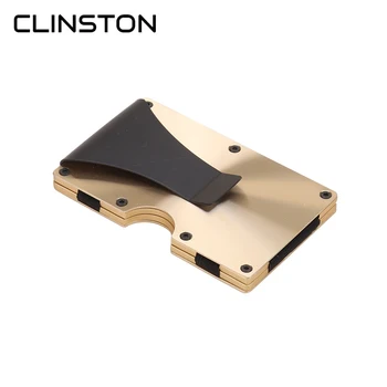 

New Card Hold Aluminum Mini Wallet Antimagnetic Metal Men and Women Credit ID Card Case Small Slim Purse with Dollar Clip