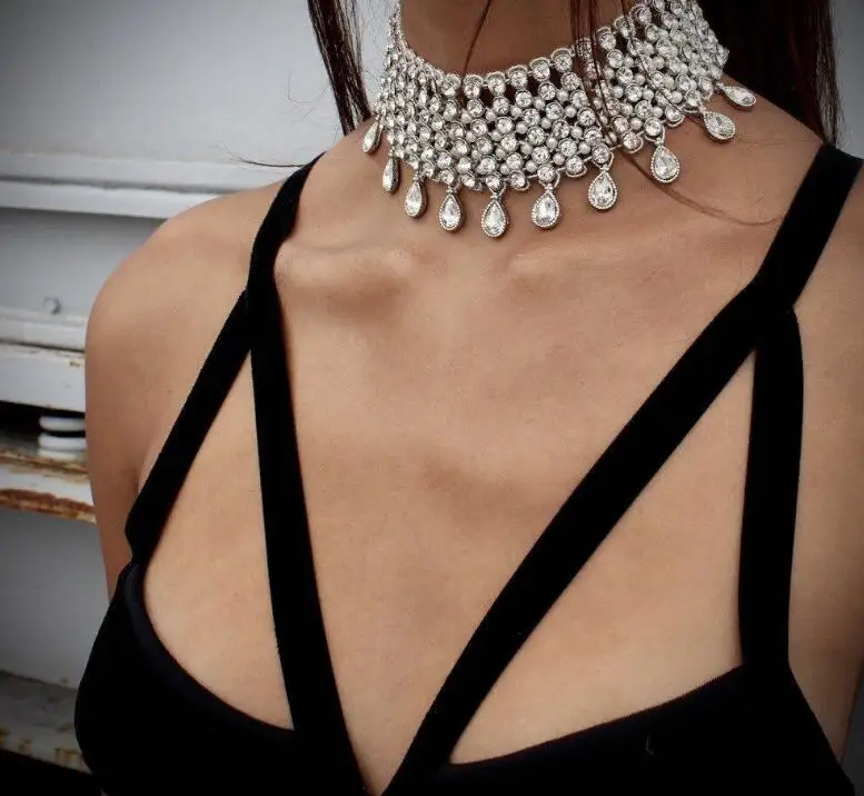 Fashion-Luxury-Choker-Necklace-Inlay-Cry