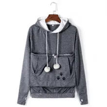 Mewgaroo Nyangaroo Cat Dog Pet Casual Unisex Kangaroo Coat Hoodies Sweatershirts Kangaroo Grey Cat Casual Hoodie Sweatershirts