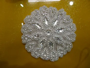 

Free shipping fashion trim bridal beaded trim crystal sash appliques crystal embellishments rhinestone applique