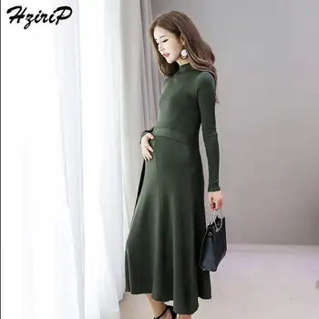

HziriP New 2018 Summer Maternity Solid Dresses Casual Pregnancy Elegant Clothes Simple Long Sleeves Cotton Pregnant Fashion