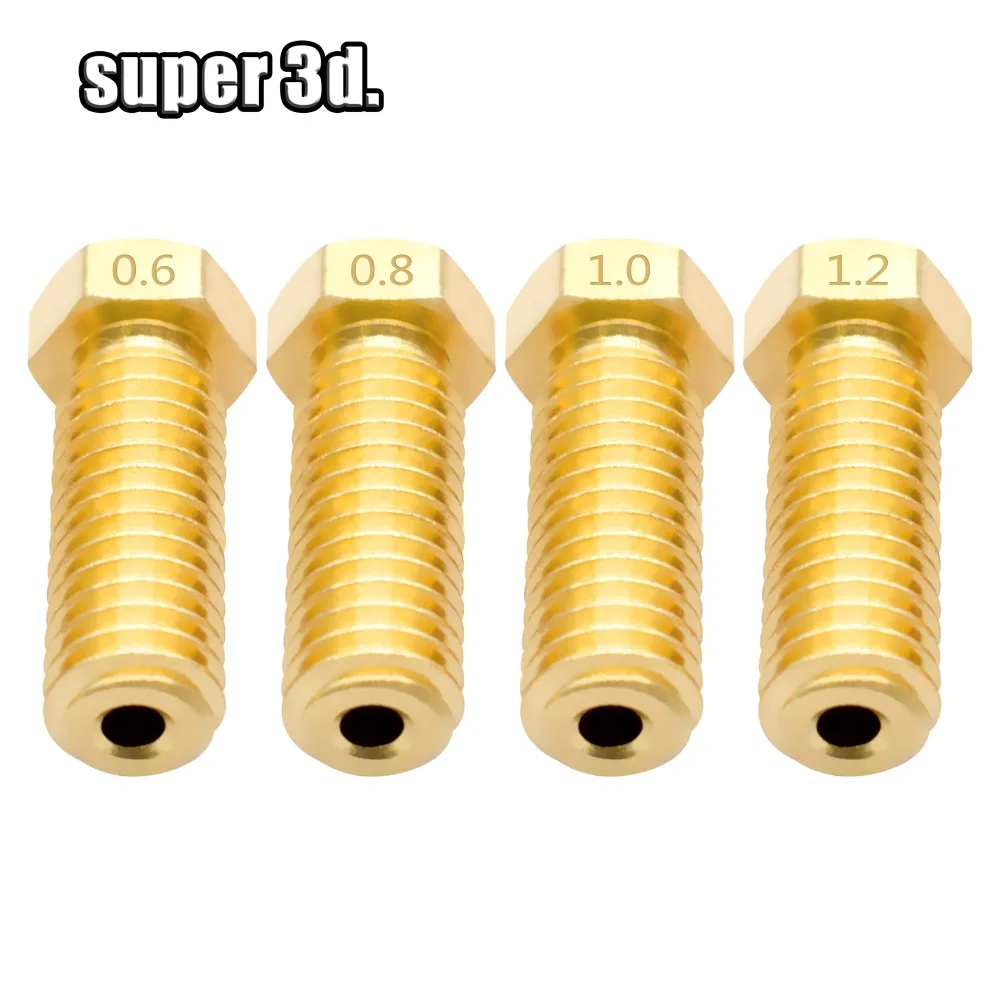 2 قطعة بركان 3D طابعة جميع المعادن النحاس J-رئيس إطالة الطارد فوهة 0.6/0.8/1.0/ 1.2 مللي متر ل 1.75 مللي متر و 3.00 مللي متر لوازم