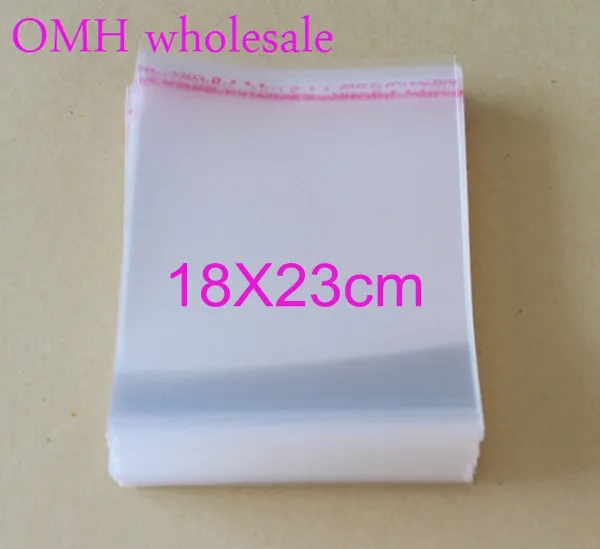 OMH оптовые 200 шт. 18x23 см OPP наклейки самоклеющиеся прозрачный PP пластиковые пакеты для ювелирных изделий Подарочная Упаковка pj369-7
