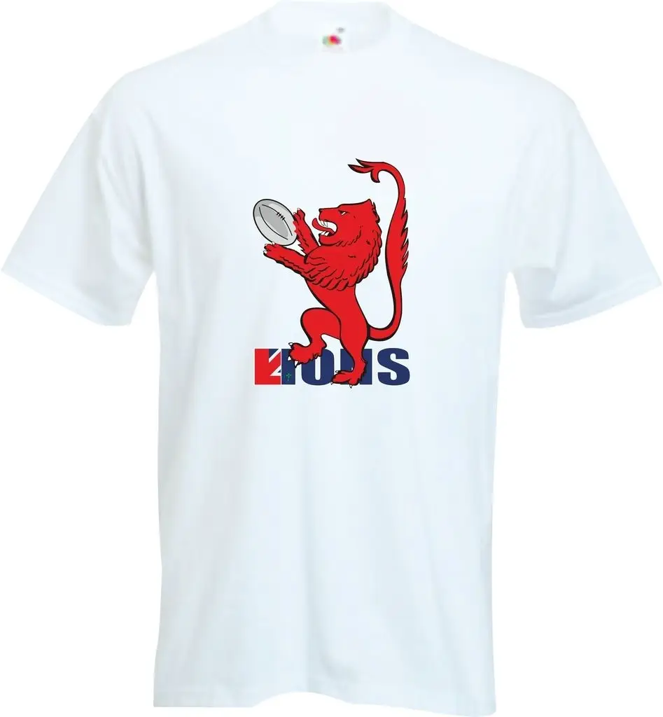 بريطانيا العظمى و ايرلندا v نيوزيلندا 2017 اختبار الرجبي تفشي الليونز رجل T قميص الكرتون t قميص الرجال للجنسين جديد الأزياء