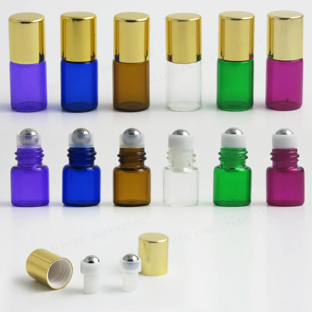 

High Quality Travel Empty 1ml 2ml 3ml Color roll on roller bottles for essential oils roll-on refillable perfume bottle 500pcs