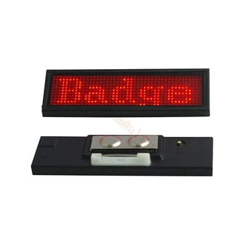 

1pc Red LED badge Scrolling advertising LED name sign 44X11 pixels Indoor Red LED name tag