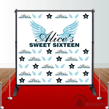 

Allenjoy Girl sweet sixteen Birthday backdrops Step and Repeat Background party banner Invitation celebration Party customize