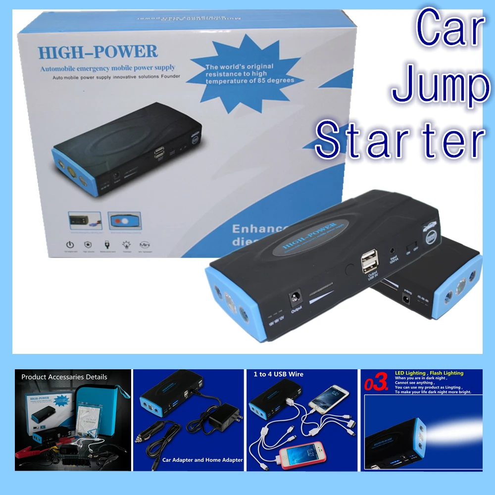 Лидер продаж автомобилей джемпер усилитель мощности зарядное устройство для ноутбука Банк автомобилей начиная 12 В портативный мини-Прыжок Стартера 2USB