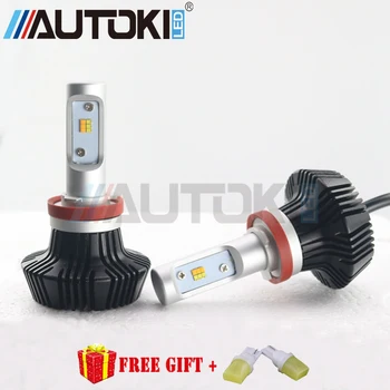 

Free Shipping 2017 Dual Color Car LED Headlights H8/H9/H11 50W 4000lm Auto Front Headlight Bulb DRL Fog Light Headlamp DV12-24V