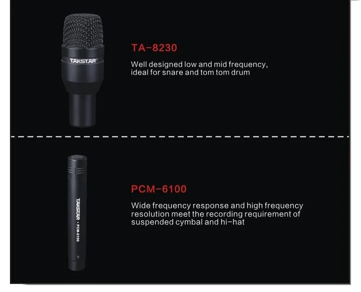 Набор барабанов Takstar DMS-D5 серии черный набор барабанов 5 микрофонов комплекты микрофона