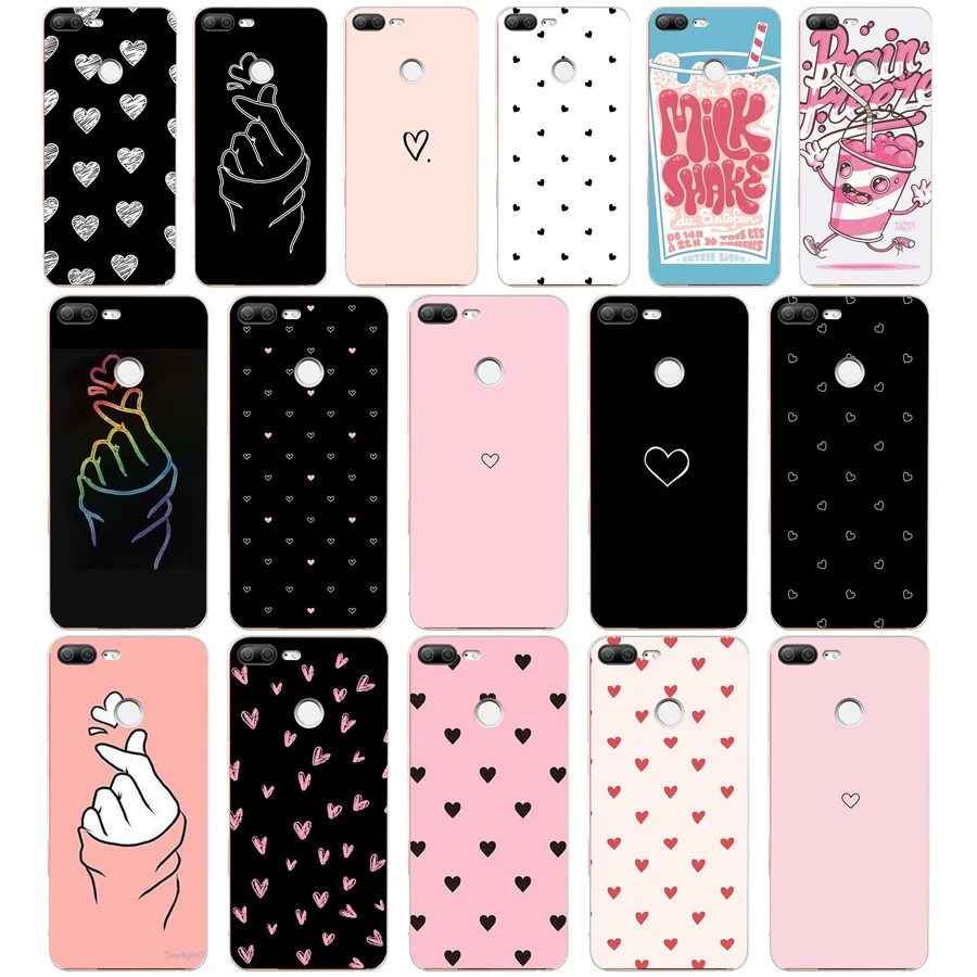 

10 ZX Black Heart TPU Soft Silicone Case For Huawei Honor 9 Lite mate 10 lite Y6 Prime 2018 cell phone Cover