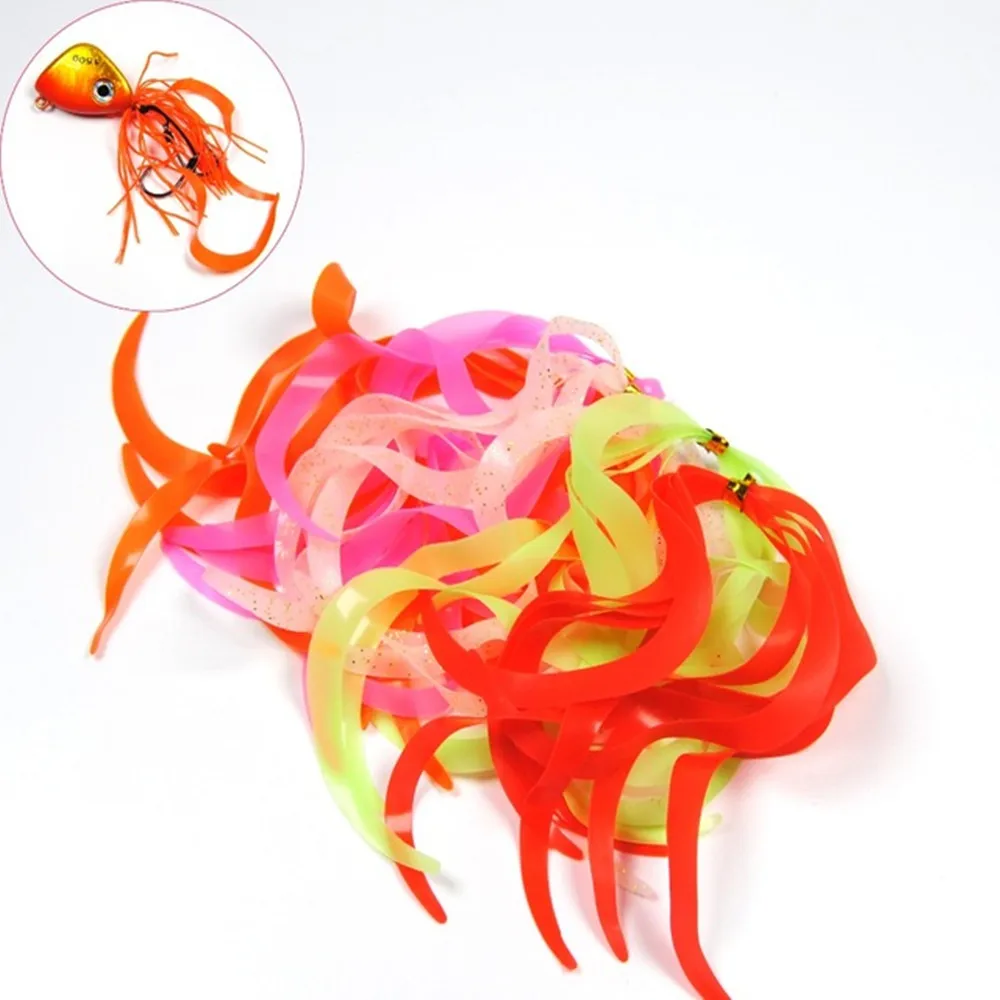 Gonne in silicone con doppio braccio jig sonagli, fai da te Spinnerbait Buzz Bait Gonne di ricambio in gomma Bass Fishing Jigs gonne esche per fare accessori 6/12 pacchi