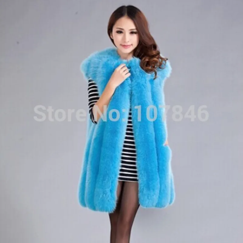 2016 Lady Fashion Genuine Natural Whole hide Fox Fur Vest Waistcoat Winter Women Fur Gilet Outerwear