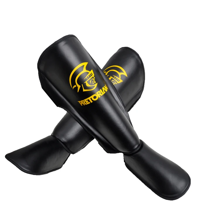 Топ бренд Муай Тай кикбоксинг ММА Боксерские щитки подъем колодки каратэ ноги протектор голени ноги протекторы - Цвет: Black