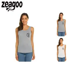 Zeagoo мягкие Повседневное с круглым вырезом без рукавов Slim Fit Для женщин футболки сердце 02