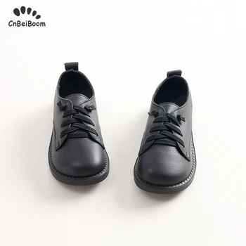 

2020 new children's boys black leather shoes performance shoes British small Boy leather shoes boy soft black white High quality