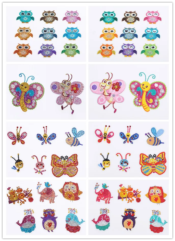 Special shaped Diamond Embroidery OWL butterfly bee Diamond Painting For kids Round Diamond Sticker For Cup Book Phone Decor DIY