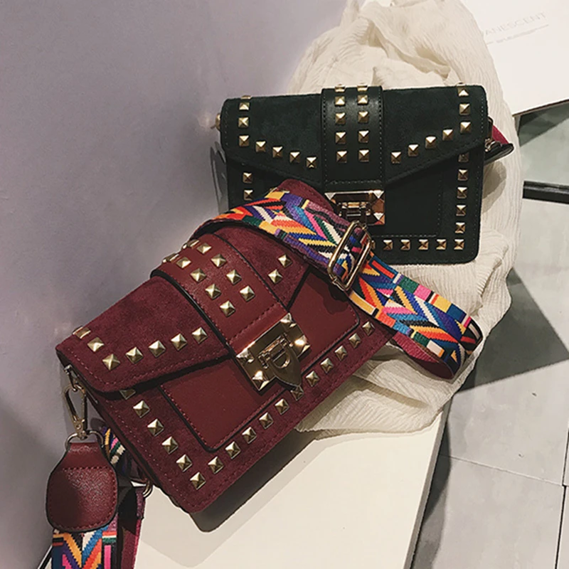

Fashion Trendy Female Bag New Rivet women Shoulder Bag Personality Creative Crossbody Bag Casual Exquisite Square Bag