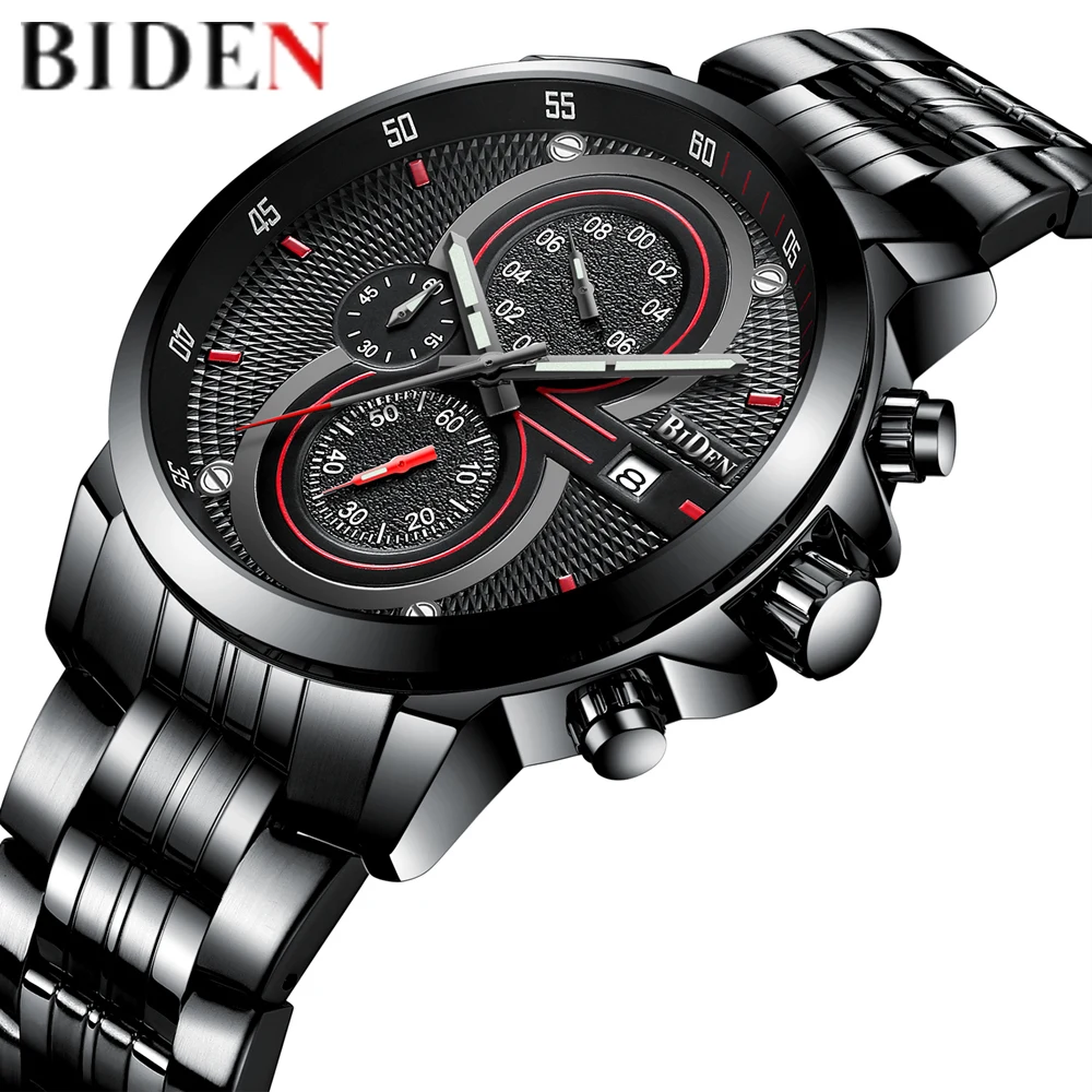 

Men Watches Top Brand Luxury Male steel band Waterproof Sport Quartz Watch Chronograph Military Wrist Watch Men Clock