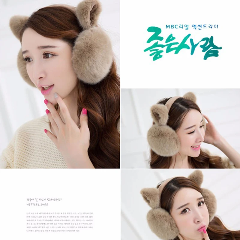 SuperB&G плюшевые Женская зимняя обувь Earmuff теплый наушники для девочек наушники искусственного меха кролика уха дизайн защита ушей наушники