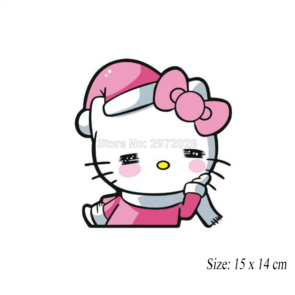 Desain Baru Lucu Hello Kitty Kreatif Auto Decal Stiker Bumper Tubuh