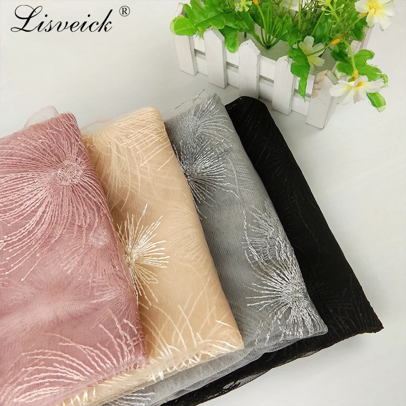 

2019 Latest fireworks embroidery lace fabric fashion veil clothing accessories diy party evening dress french lace fabric 1231