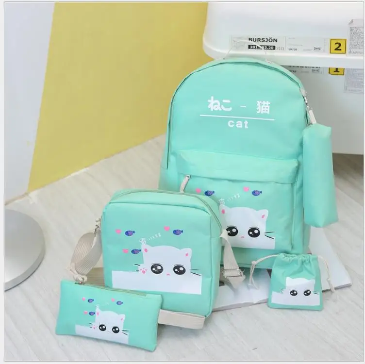

Cute Cartoon School Bags 5Pcs/Set School Backpacks Children School Bag For Girls Mochilas Escolares Infantis Teenager Backpack