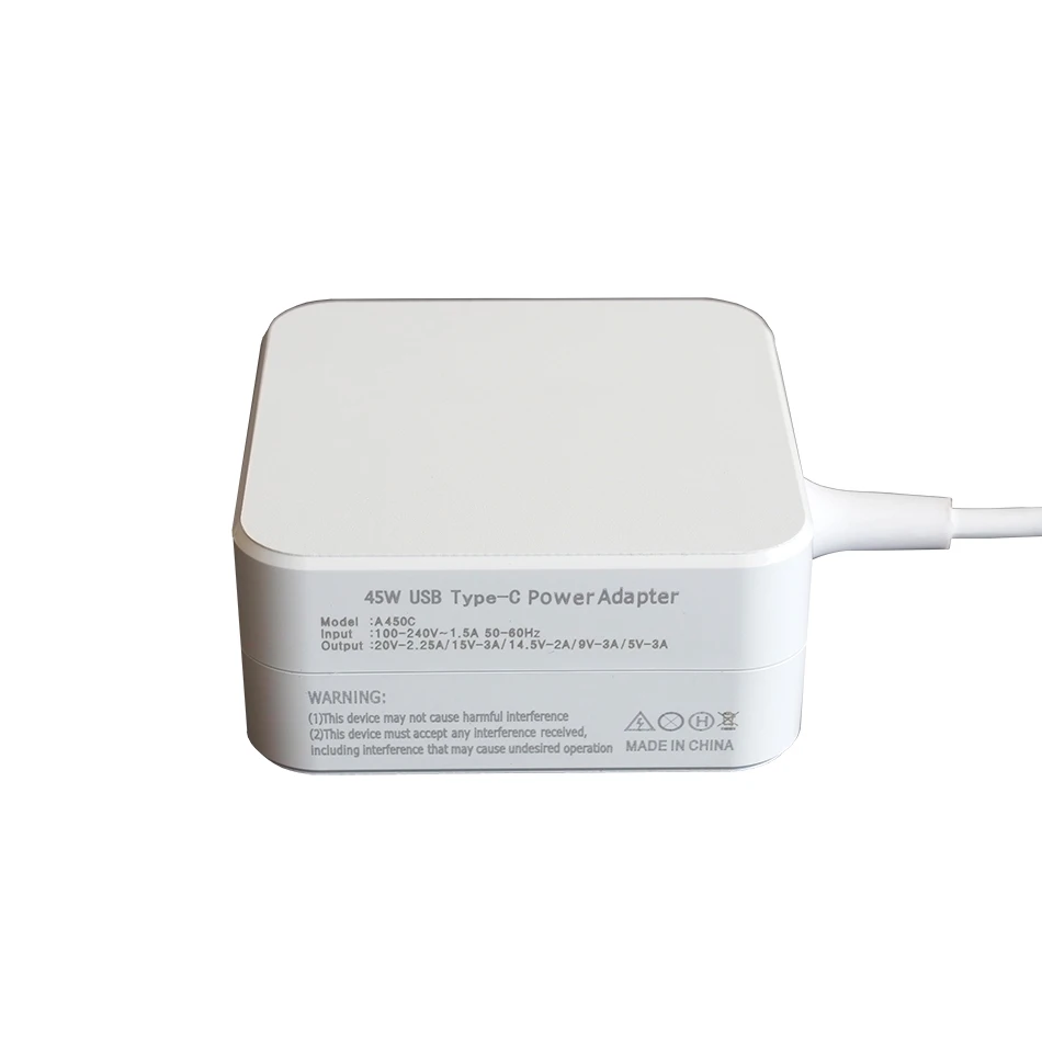 Адаптер для ноутбука Apple 45 Вт USB-C зарядное устройство 20V2. 25A/15V3A/14.5V2A/9V3A/5V3A TYPE-C совместим с мобильным телефоном планшет hp lenovo