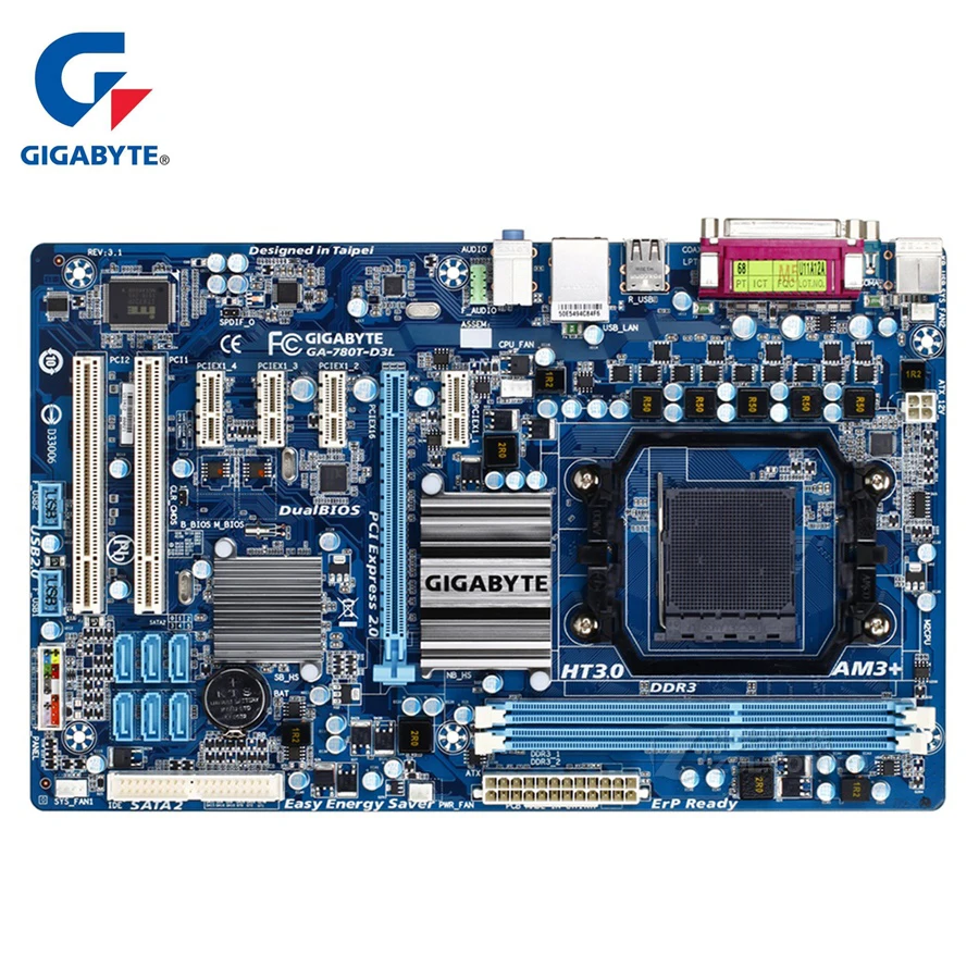 

Gigabyte Motherboard GA-780T-D3L 100% Original DDR3 Desktop Computer Mainboard Boards 760G 780T-D3L For AMD CPU Socket AM3+ 780T