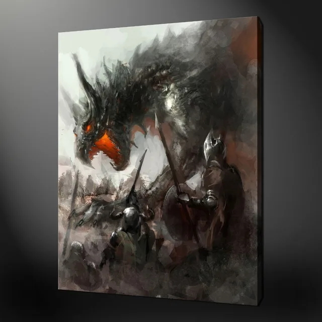 Dragón medieval fantasía pintura al óleo del arte 2016 buena # pintura