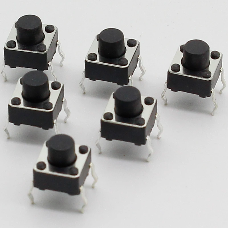 50 шт./лот 6x6x6 мм 4PIN G91 Тактильные Такт кнопочный микро переключатель прямой