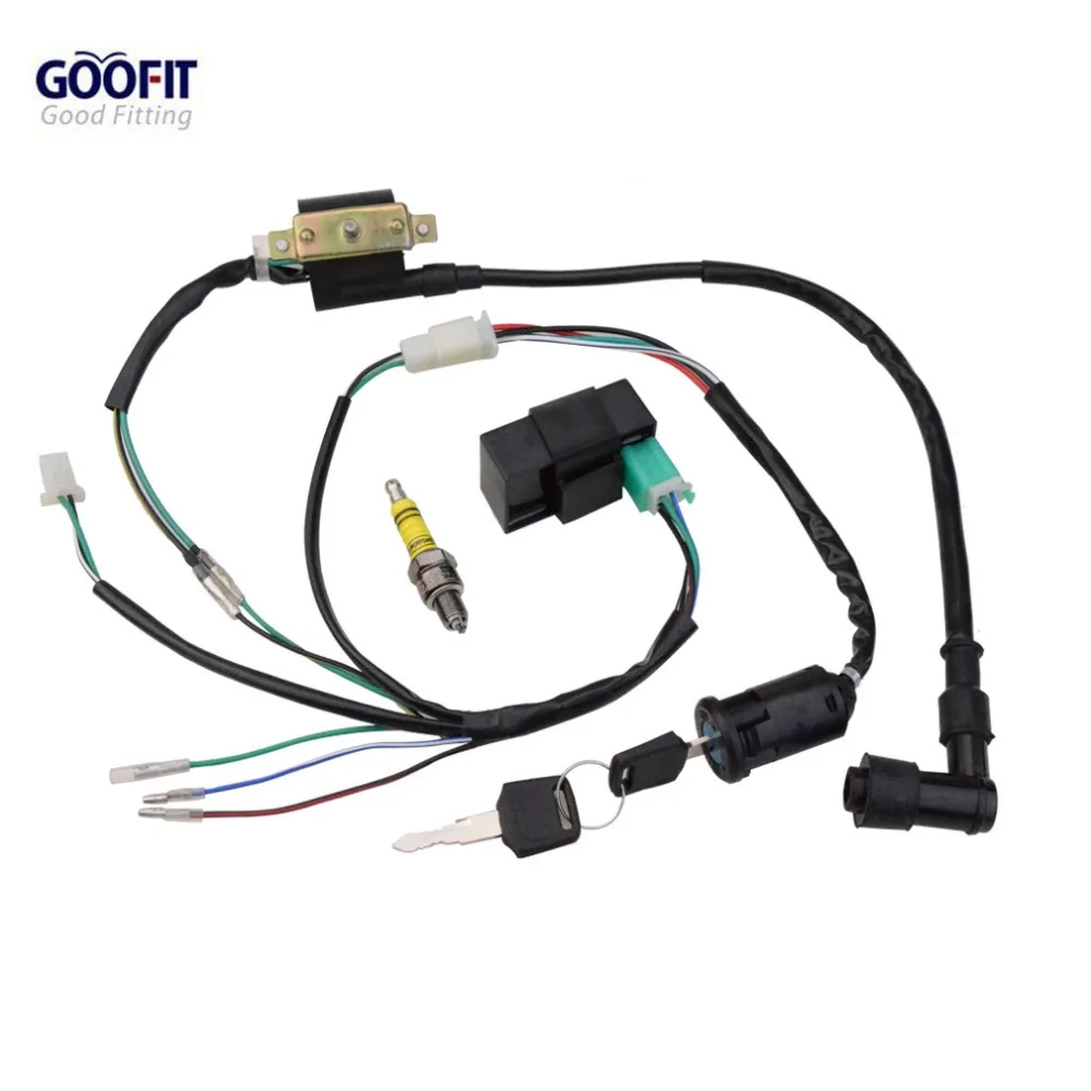 Online Shop Goofit Full Electrics Wiring Harness Coil CDI ATV Quad Pit Dirt Bike Buggy Spark Plug Kits 50cc -125c motorcycle parts H388-071 | Aliexpress ...