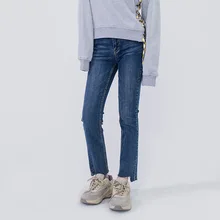 Women's Pants 2019 Spring Flash Pants Jeans Women's Straight Stretch Pants Straight Zipper Fly Full Length Jeans Pants Woman Women's Pants 2019 Spring Flash Pants Jeans Women's Straight Stretch Pants Straight Zipper Fly Full Length Jeans Pants Woman