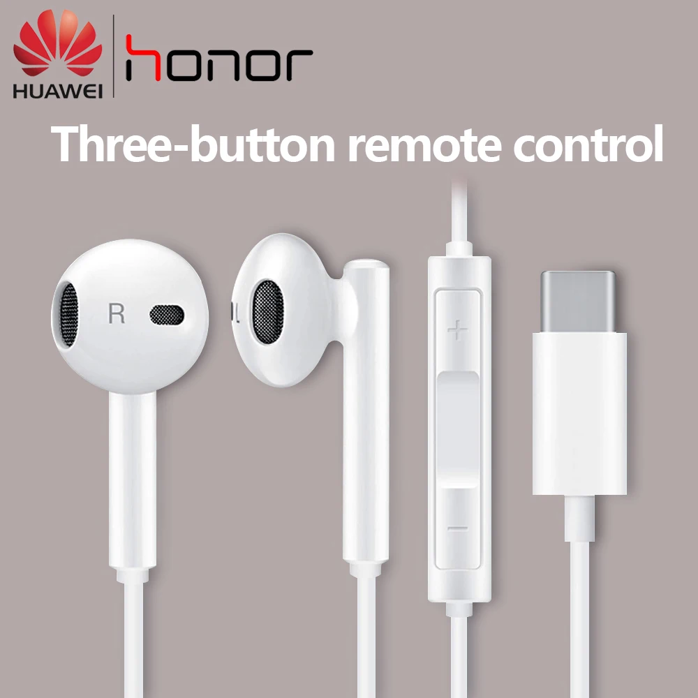 huawei Honor usb type-C наушники с микрофоном наушники-вкладыши шумоподавление CM33 классический USB ANC гарнитура Fone De Ouvido