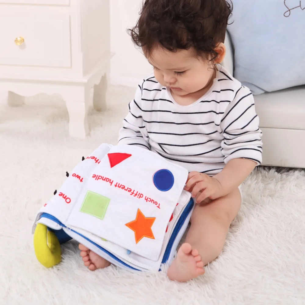 

Quiet Montessori Baby Book Soft Fabric Sensorial Cloth Books For Babies Toddler Interactive Learning Early Educational Toys Book
