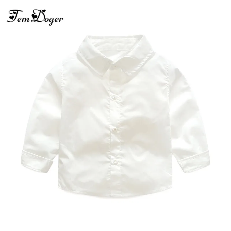 Рубашки для мальчиков г. детские белые рубашки в английском стиле, хлопок, однотонные длинные рубашки одежда для малышей Одежда для мальчиков от 1 до 5 лет