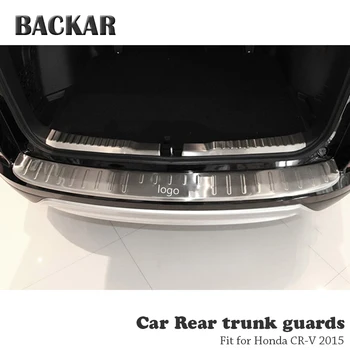 

BACKAR 1pc Auto Car Rear Trunk Bumper Stickers For Honda CRV CRV 2015 Accessories Trunk Door Trim Anti Collision Stainless Steel