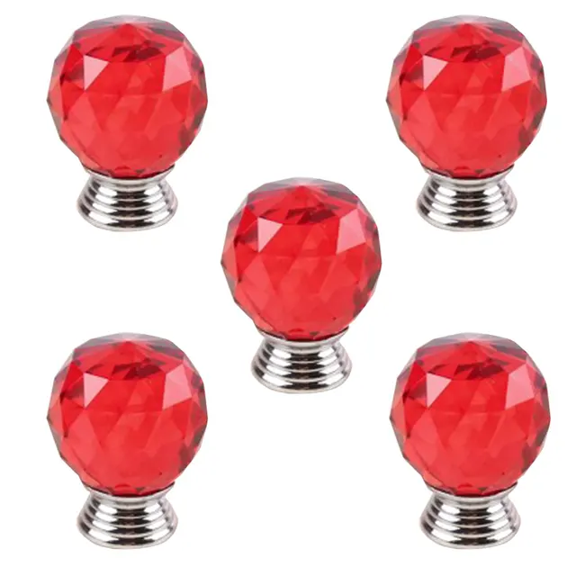 Single Hole Crystal Ball Pulls Furniture Drawer Dor