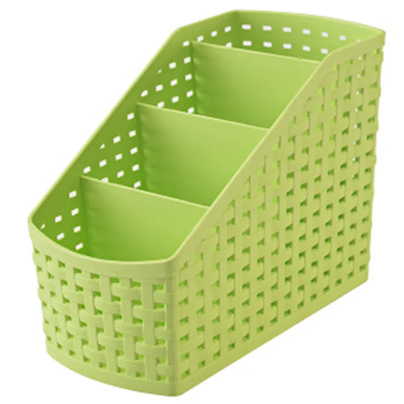 

Imitation rattan multi-compartment storage box cosmetics, desktop remote control debris classification storage box, 4-Lattice Gr