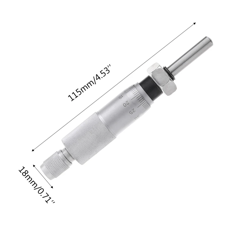 Круглый тип иглы резьба микрометр головка измерительная Мера Инструмент 0-25 мм Диапазон