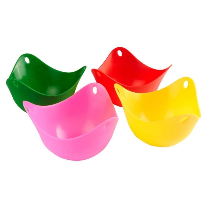 Household Silicone Egg Cooker Non-Toxic High Temperature Resistant Boiled Egg Packer For Ovens Microwave Random Color